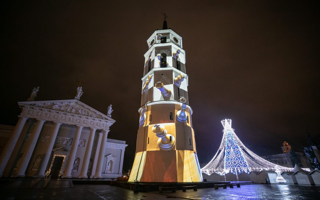 Pasitinkant 2022-uosius Vilniuje varpinės bokštas nušvis vaizdo projekcijomis 2021-12-28